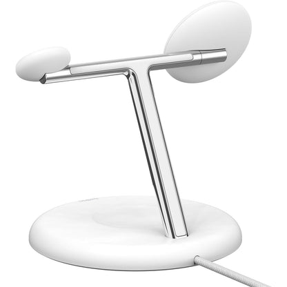 Belkin BoostCharge PRO 3-in-1 Qi2 15W Wireless Charger Stand MagSafe 2024 Model - White - Image 3