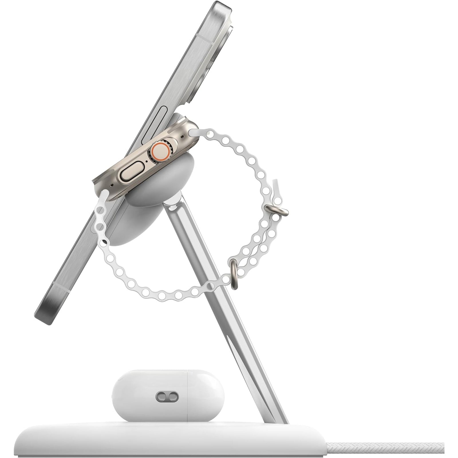 Belkin BoostCharge PRO 3-in-1 Qi2 15W Wireless Charger Stand MagSafe 2024 Model - White - Image 4