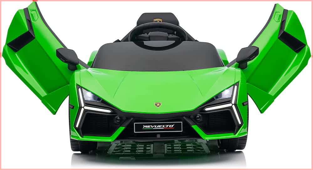 Lamborghini Revuelto Licensed Ride on 12V Remote Control Power Battery Car With Scissor door – Green - Image 2