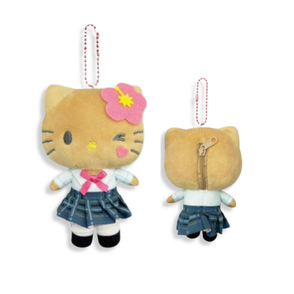 Sanrio Hello Kitty Tan Uniform Plush Mascot Keychain - Image 2