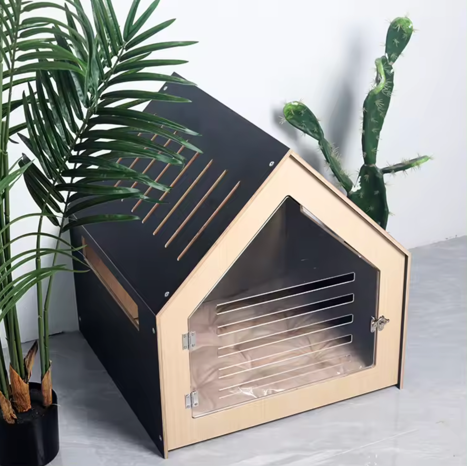 Modern Pet House Dog Crate (Black) - Image 2