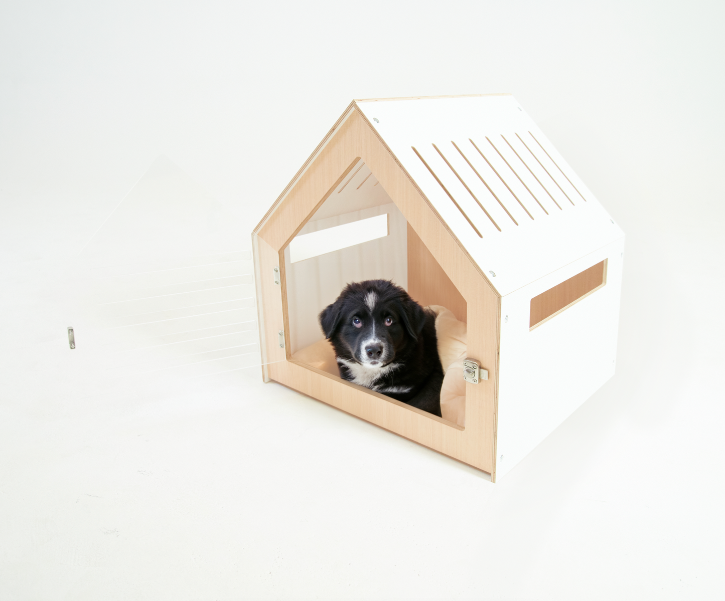 Modern Pet House Dog Crate (White) - Image 3