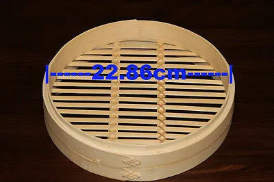 9 Inch Bamboo Steamer Set-2 Steamer Baskets With 1 Lid - Image 2