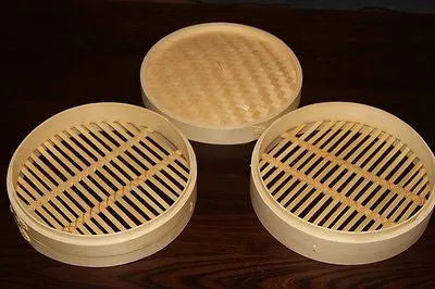 9 Inch Bamboo Steamer Set-2 Steamer Baskets With 1 Lid - Image 4