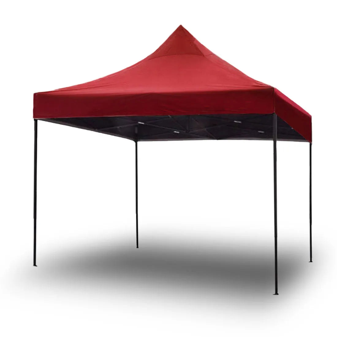 3x3m Pop Up Gazebo Outdoor Tent Folding Marquee Party Camping Market Canopy w/ Side Wall - red - Image 2