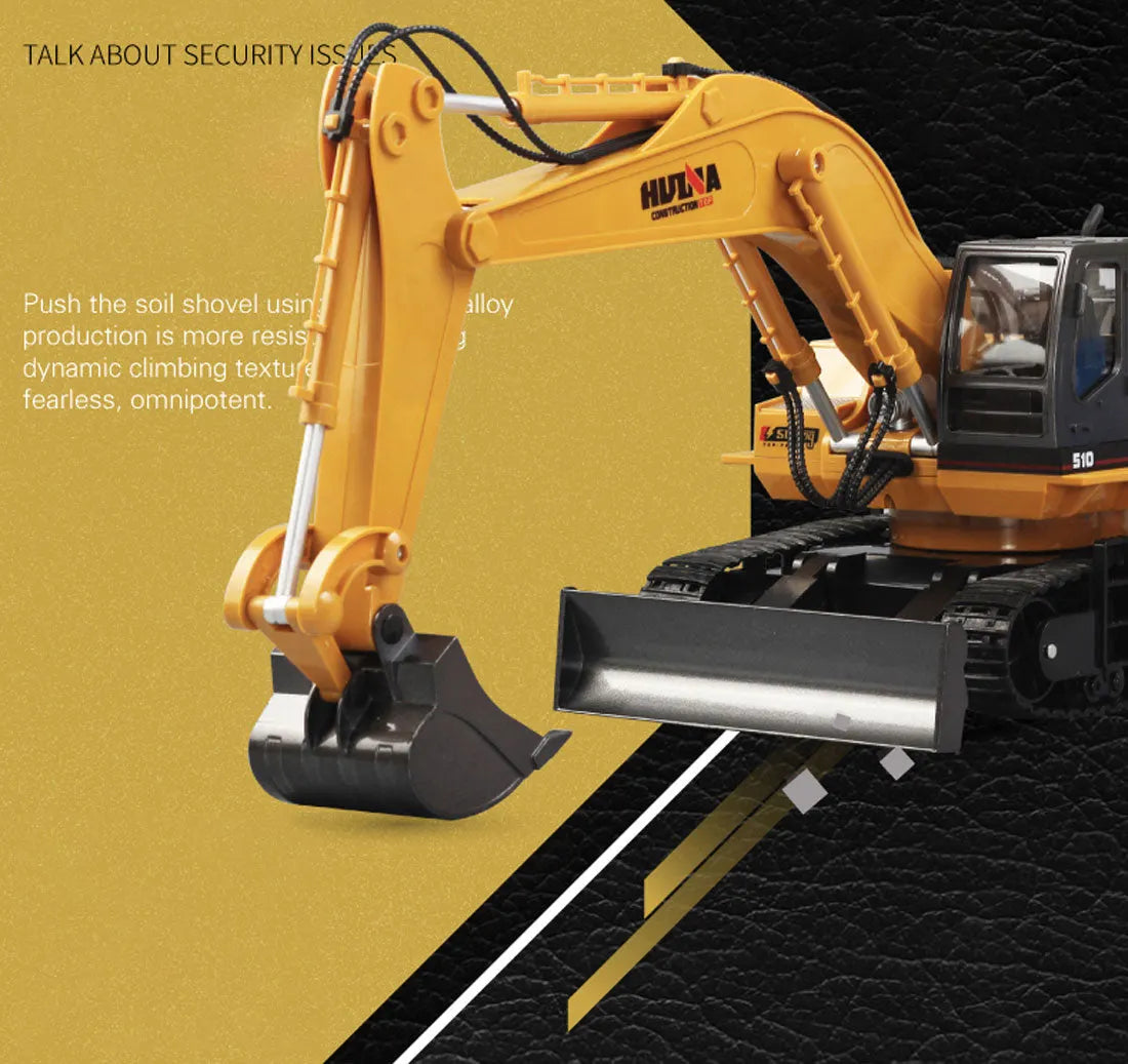 HUINA 1/16 11CH RC Alloy Excavator Construction Engineering Digger Vehicle Toy - Image 4