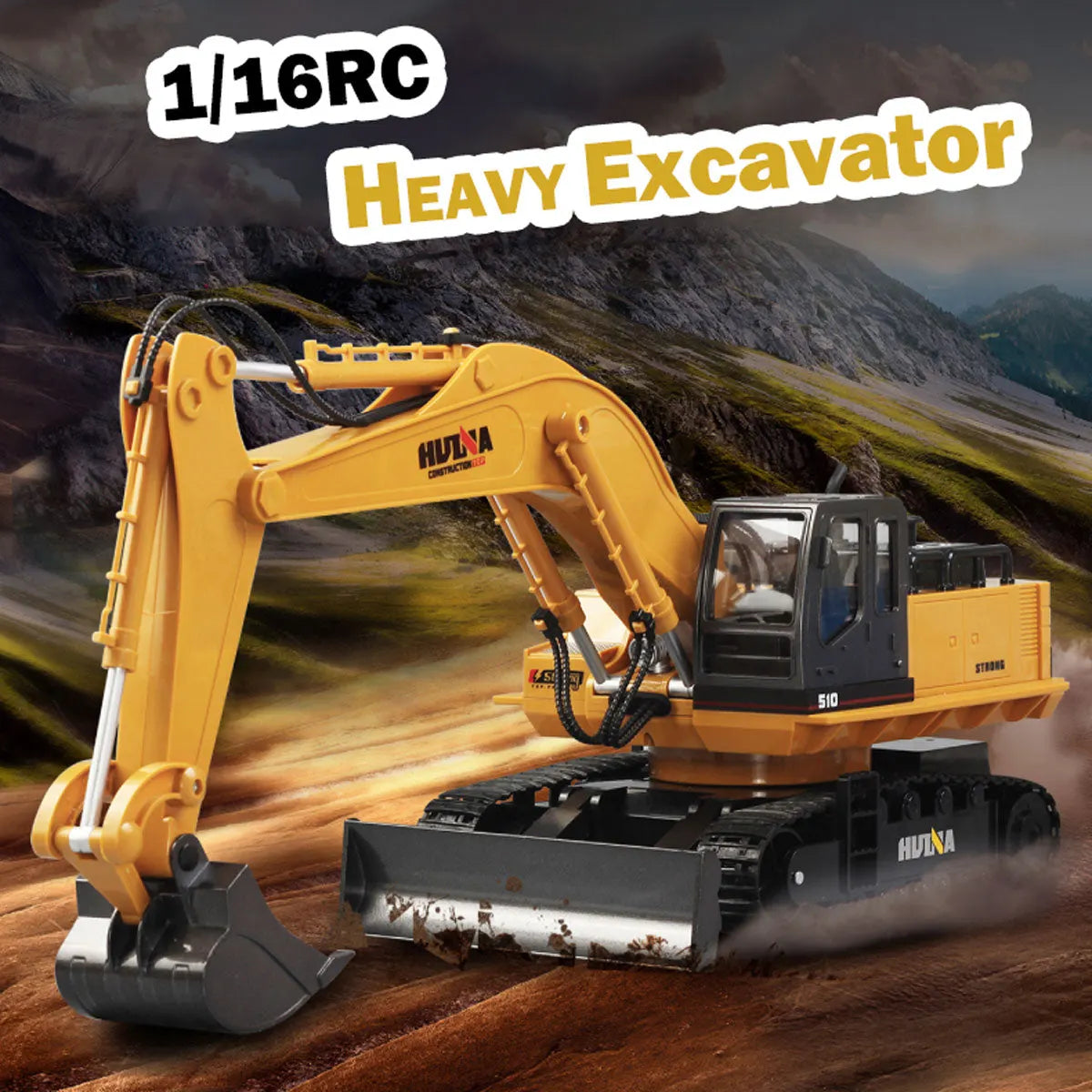 HUINA 1/16 11CH RC Alloy Excavator Construction Engineering Digger Vehicle Toy - Image 8