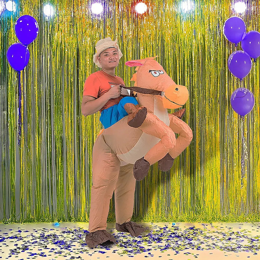 COWBOY Fancy Dress Inflatable Suit -Fan Operated Costume - Image 2