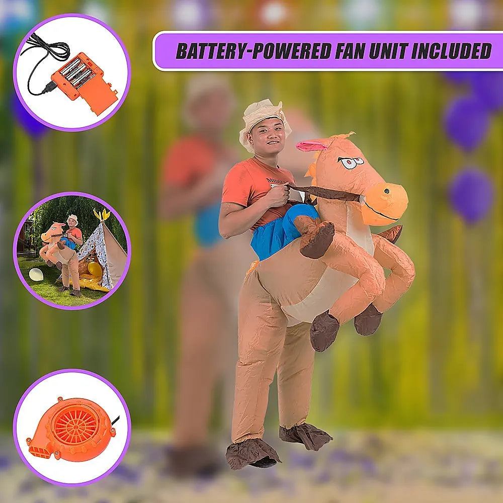 COWBOY Fancy Dress Inflatable Suit -Fan Operated Costume - Image 7