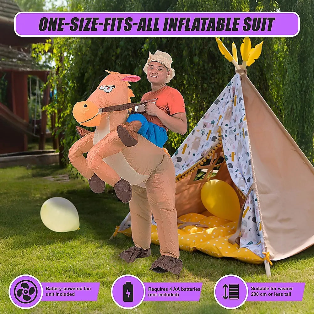 COWBOY Fancy Dress Inflatable Suit -Fan Operated Costume - Image 8