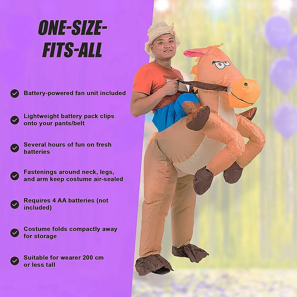 COWBOY Fancy Dress Inflatable Suit -Fan Operated Costume - Image 9