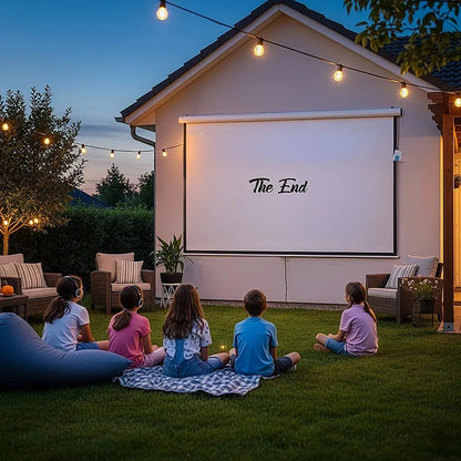 150" Electric Motorised Projector Screen TV +Remote - Image 4