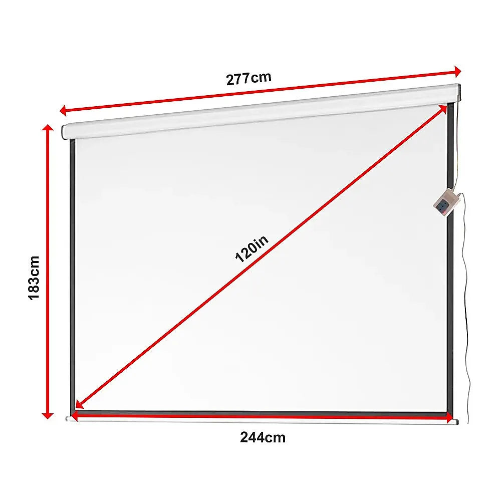 120" Electric Motorised Projector Screen TV +Remote - Image 9