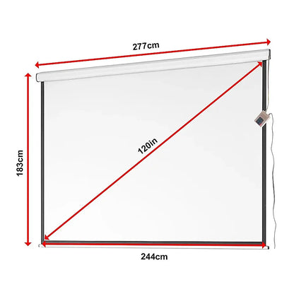 120" Electric Motorised Projector Screen TV +Remote - Image 9