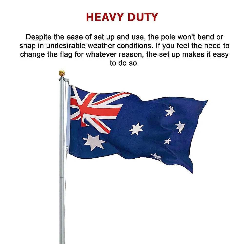 6.0m Flag Pole Full Set / Kit w Australian Flag - Image 9