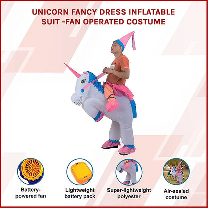UNICORN Fancy Dress Inflatable Suit -Fan Operated Costume - Image 3