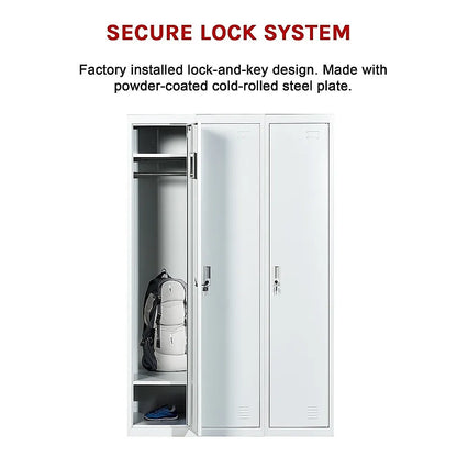 Three-Door Side by Side Office Gym Shed Storage Locker - Image 8