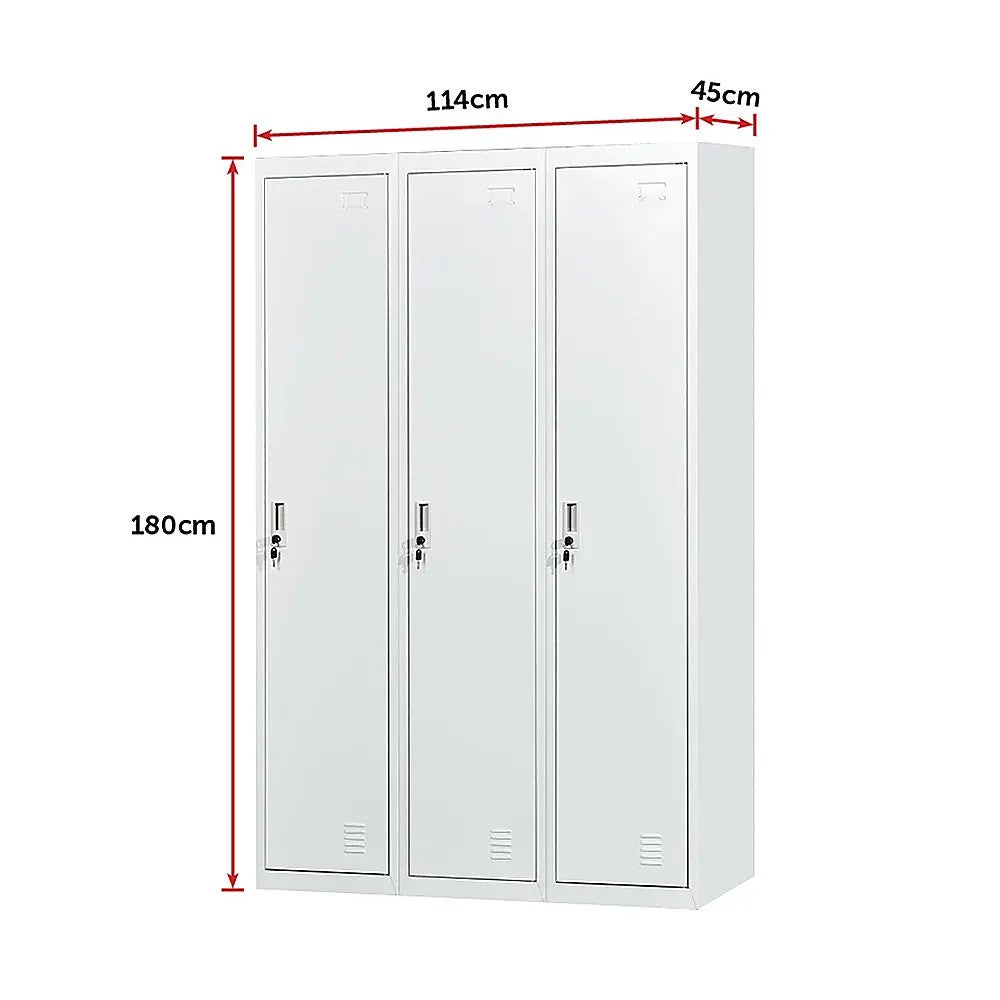 Three-Door Side by Side Office Gym Shed Storage Locker - Image 9
