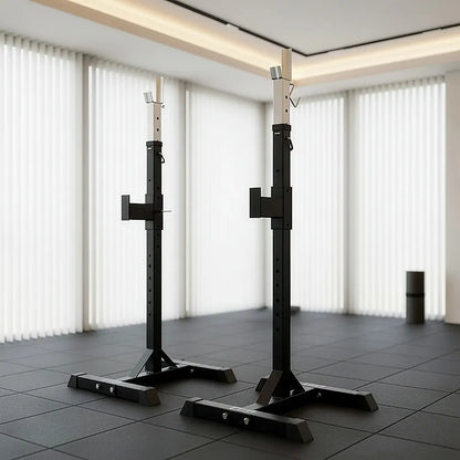 Squat Rack Stand Pair Bench Press Weight Lifting Barbell - Image 2