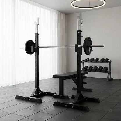 Squat Rack Stand Pair Bench Press Weight Lifting Barbell - Image 7