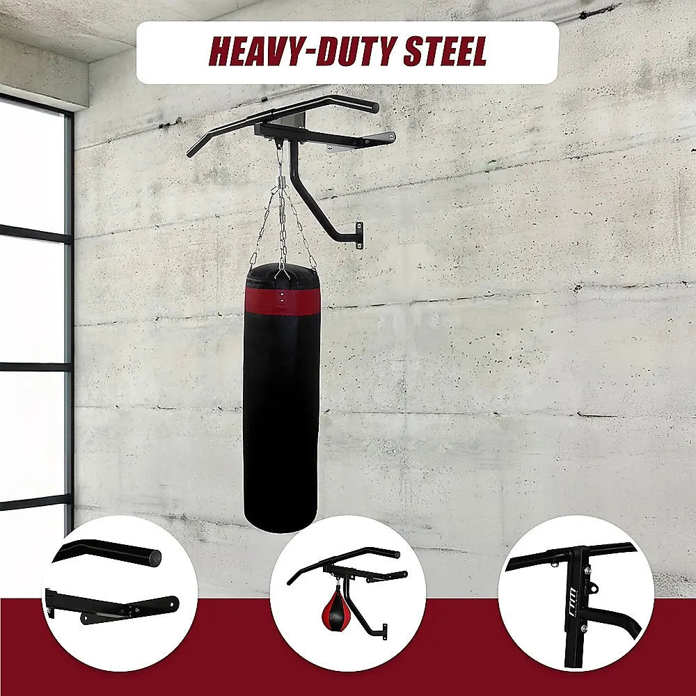 Wall Chin Up & Pull Up Bar with Punching Bag and Speedball Station Combo - Image 7