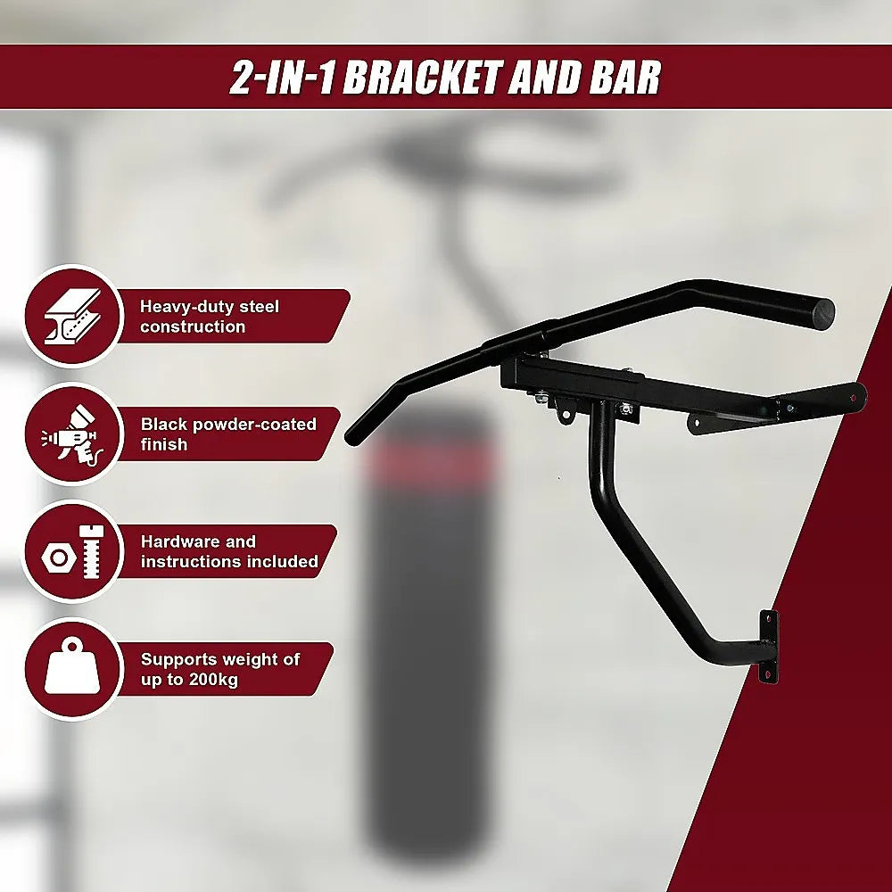 Wall Chin Up & Pull Up Bar with Punching Bag and Speedball Station Combo - Image 8