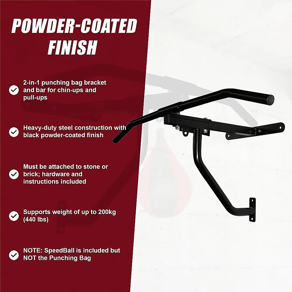 Wall Chin Up & Pull Up Bar with Punching Bag and Speedball Station Combo - Image 9