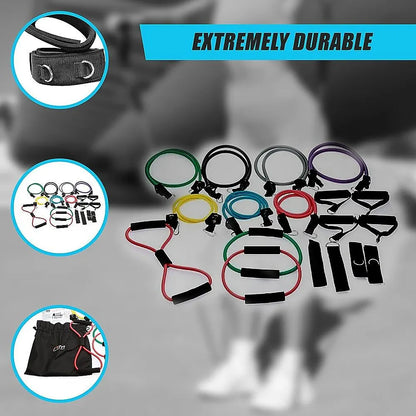 19PC Resistance Exercise Fitness Bands Tubes Kit Yoga Set - Image 6