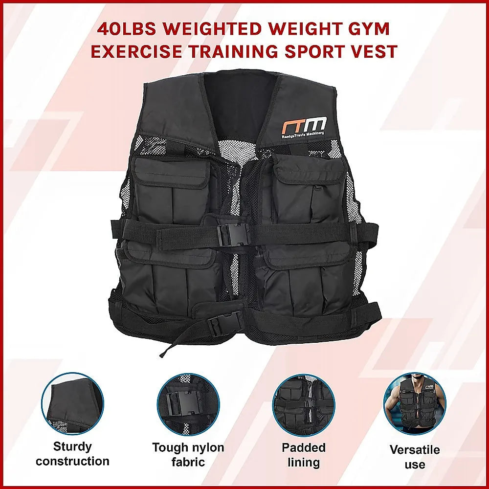 40LBS Weighted Weight Gym Exercise Training Sport Vest - Image 3