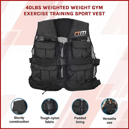 40LBS Weighted Weight Gym Exercise Training Sport Vest - Image 3