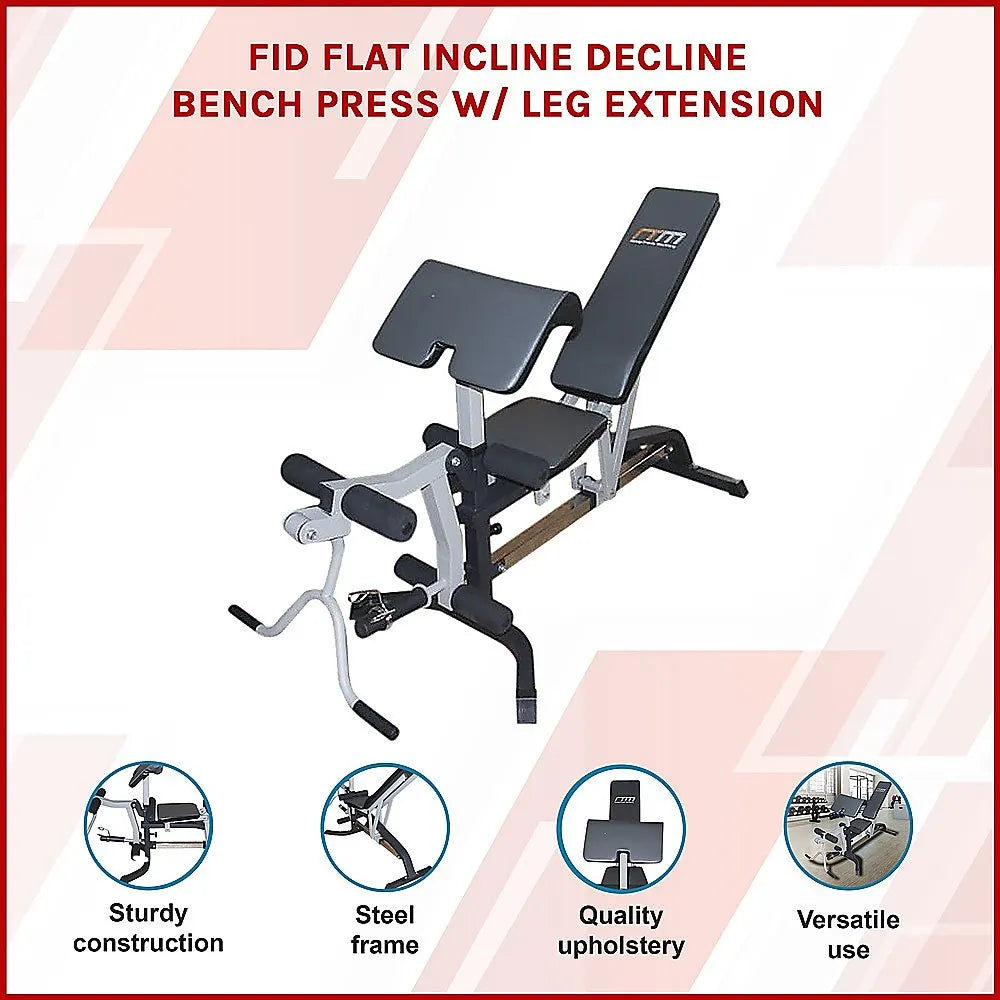 FID Flat Incline Decline Bench Press w/ Leg Extension - Image 3