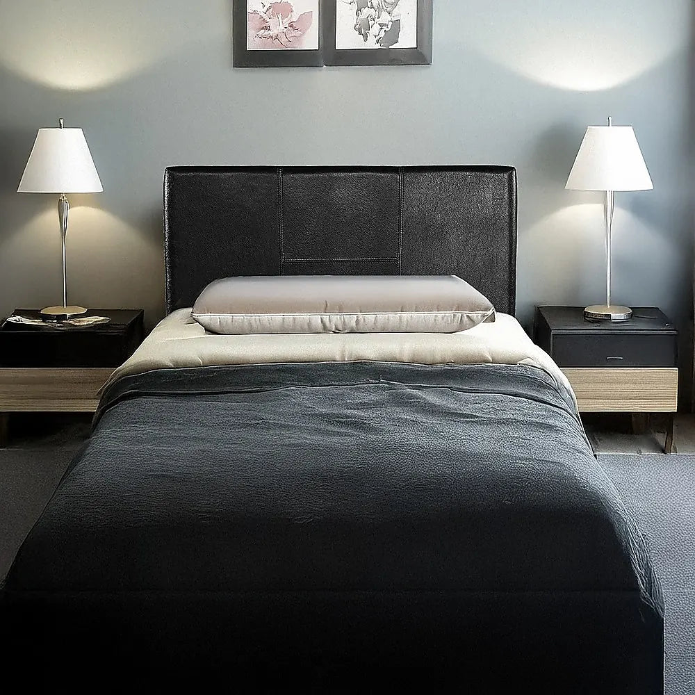 PU Leather Single Bed Headboard Bedhead - Black - Image 2