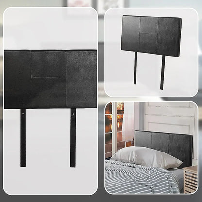 PU Leather Single Bed Headboard Bedhead - Black - Image 7