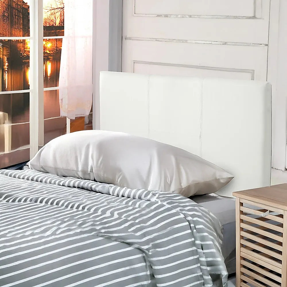 PU Leather Single Bed Headboard Bedhead - White - Image 6
