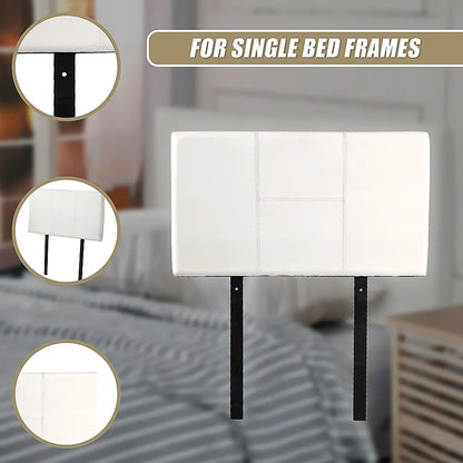 PU Leather Single Bed Headboard Bedhead - White - Image 8
