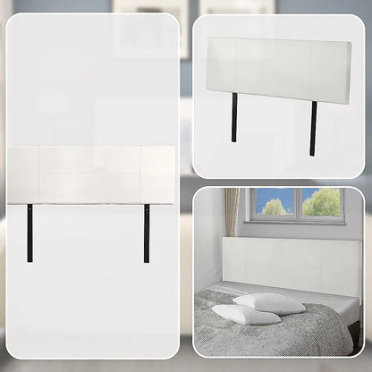 PU Leather Queen Bed Headboard Bedhead - White - Image 7