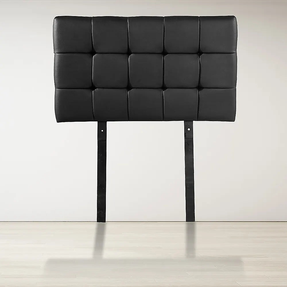 PU Leather Single Bed Deluxe Headboard Bedhead - Black - Image 2