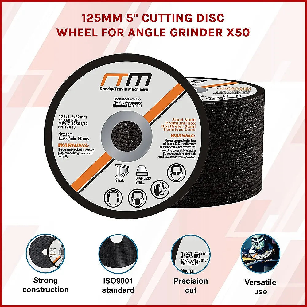 125mm 5" Cutting Disc Wheel for Angle Grinder x50 - Image 3