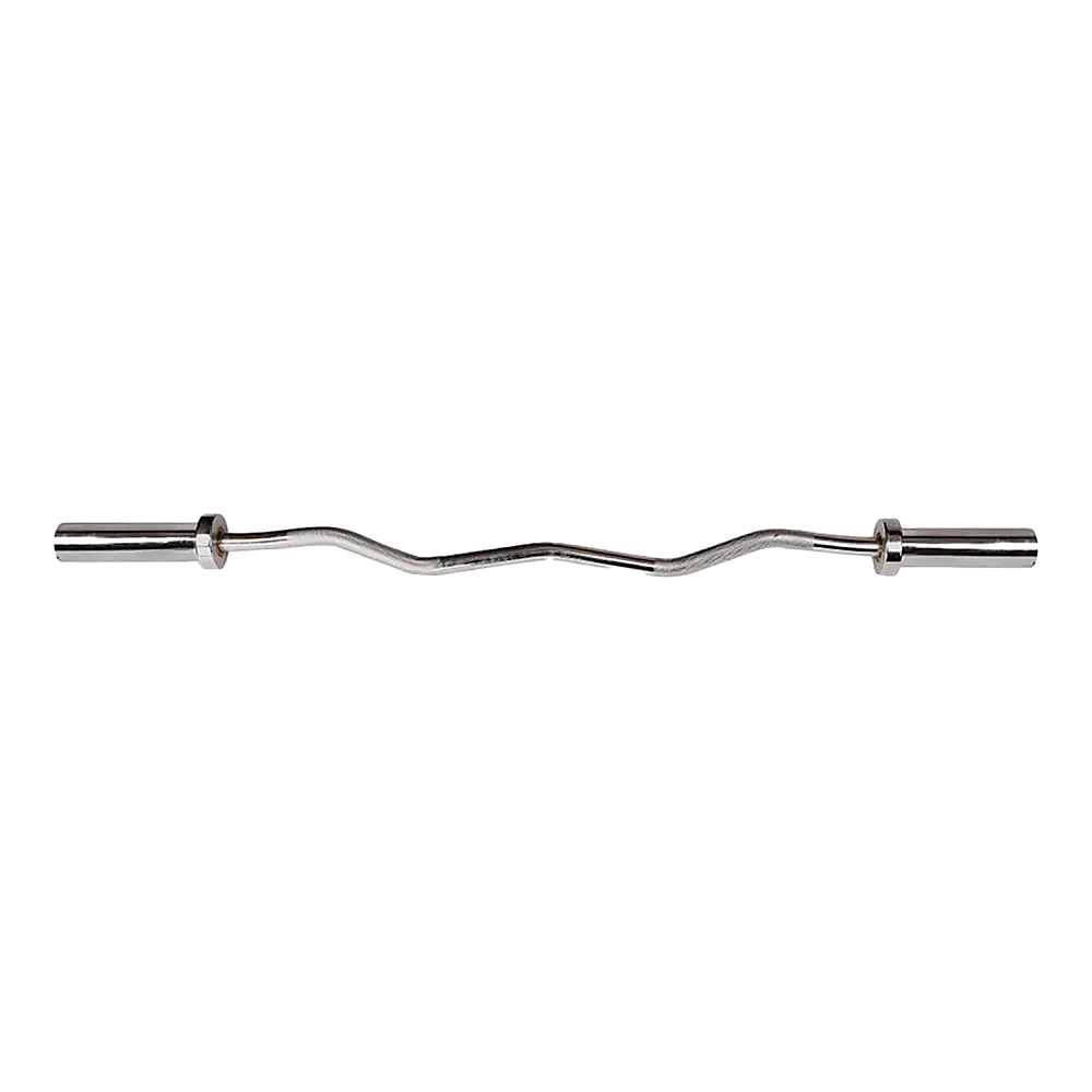 120cm Chrome Olympic EZ Curl Bar – Weightlifting Barbell for Home Gym Training - Image 4