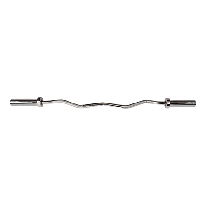 120cm Chrome Olympic EZ Curl Bar – Weightlifting Barbell for Home Gym Training - Image 4