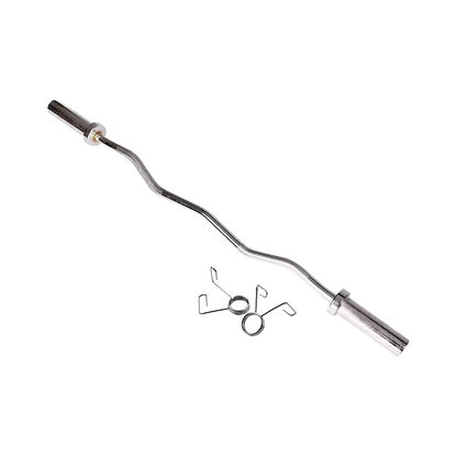 120cm Chrome Olympic EZ Curl Bar – Weightlifting Barbell for Home Gym Training - Image 7