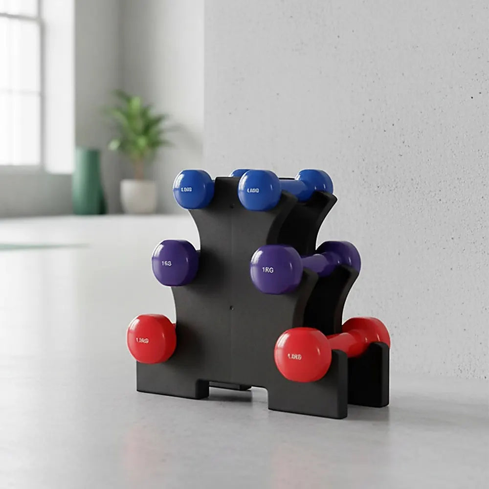 6-Piece Dumbbell Set with Storage Rack for Home Gym Training - Image 6