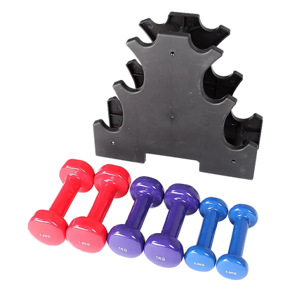 6-Piece Dumbbell Set with Storage Rack for Home Gym Training - Image 7