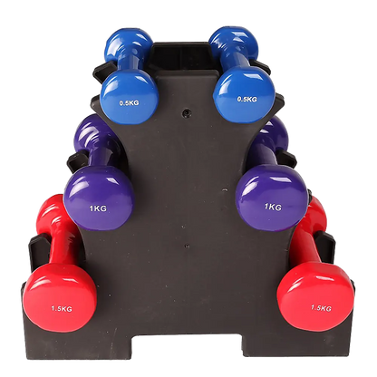 6-Piece Dumbbell Set with Storage Rack for Home Gym Training - Image 8
