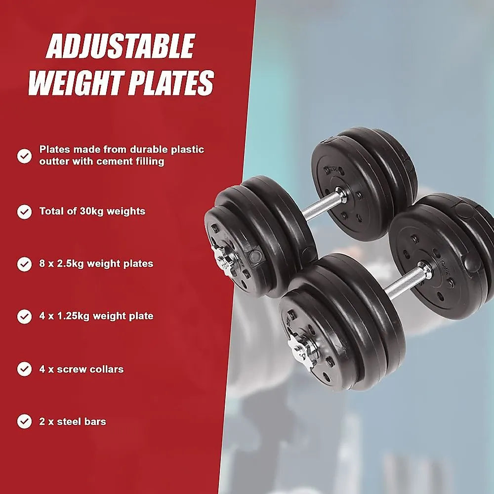 30KG Adjustable Dumbbell Set – Home Gym Weights for Strength & Fitness Training - Image 5