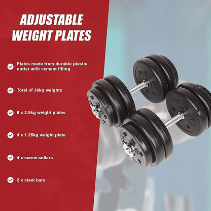 30KG Adjustable Dumbbell Set – Home Gym Weights for Strength & Fitness Training - Image 5