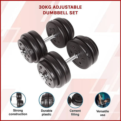 30KG Adjustable Dumbbell Set – Home Gym Weights for Strength & Fitness Training - Image 6