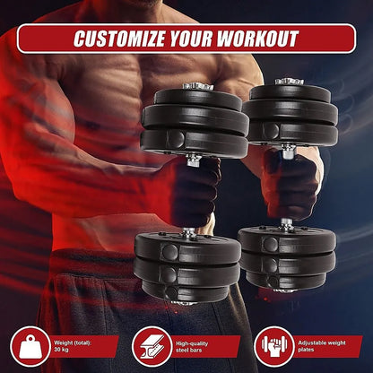 30KG Adjustable Dumbbell Set – Home Gym Weights for Strength & Fitness Training - Image 9
