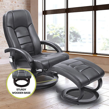 PU Leather Massage Chair Recliner Ottoman Lounge Remote - Image 7
