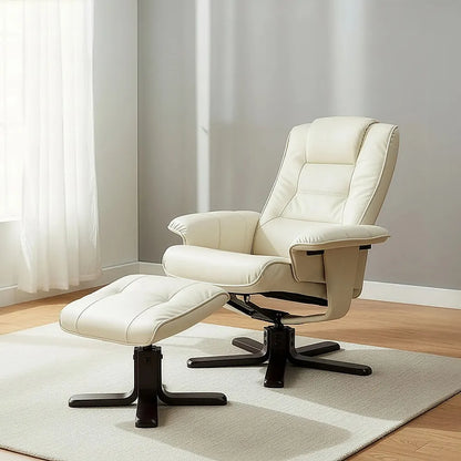 PU Leather Massage Chair Recliner Ottoman Lounge Remote - Image 2